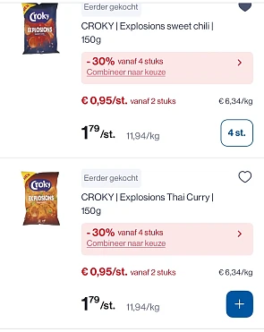 Croky explosions chips met dubbele korting
