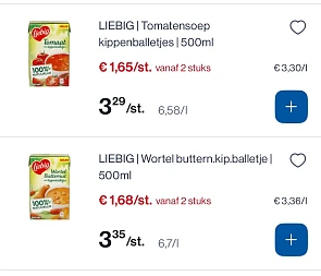 Liebig soepen 500 ml -50%