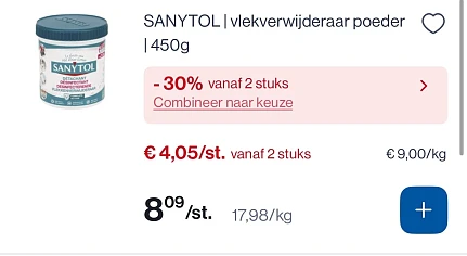 Sanytol vlekverwijderaar poeder 450 gram -50% extra