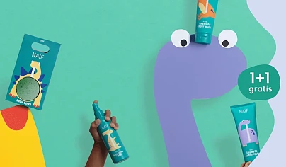 1+1 gratis bij Naïf ✨ Lancering kids producten die niet prikken