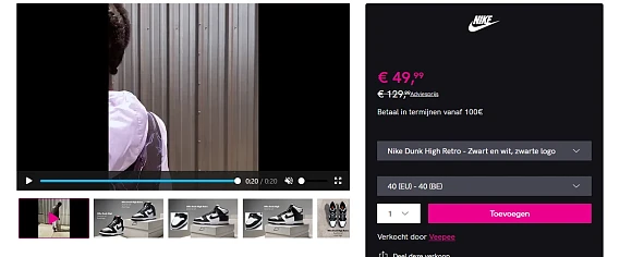 Nike dunk aan 49,99 euro ipv 129,99 euro enkel tem 19/9