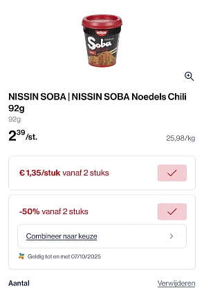 Nissin Soba noedels heel mooie promo