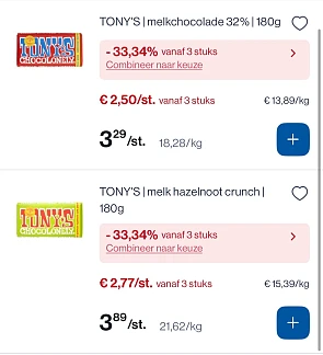 Tony Chocolonely chocolade met dubbele korting