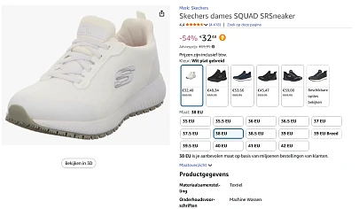skechers squad sneaker bij amazon