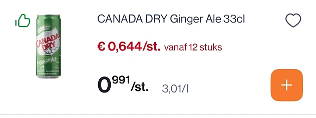 Canada dry en Gini goedkoper