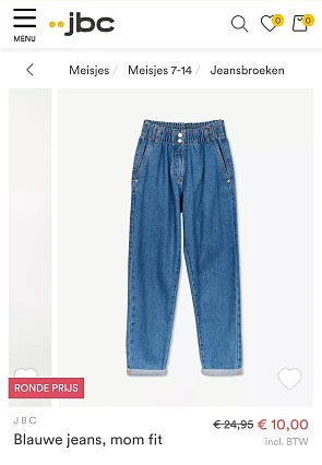 Meisjes jeansbroek maat 146 tot 164 nu -60%