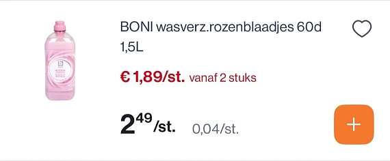 Boni wasverzachter rozenblaadjes goedkoper