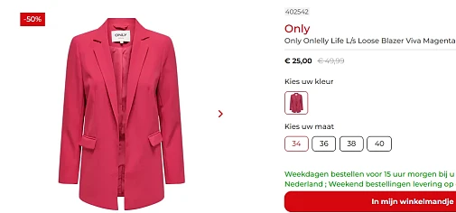 -50% Roze blazer bij Berca