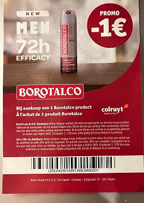 Coupon borotalco bij Collect en go