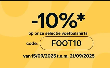 10% korting op voetbalshirts