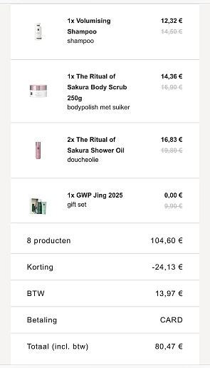 Gratis cadeau bij rituals