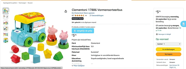 Straffe promo Clementoni Peppa Pig bus nu €5,95