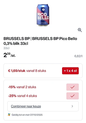 Brussels Pico Bello blik 33 cl -25% extra