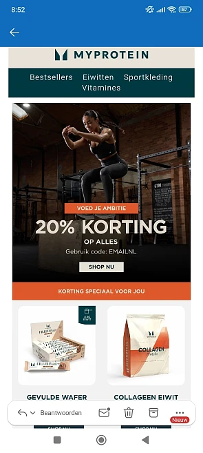 20% korting myprotein.be