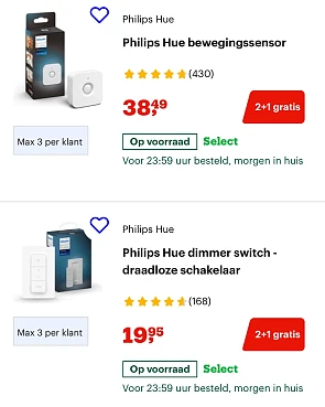 2+1 op Philips Hue