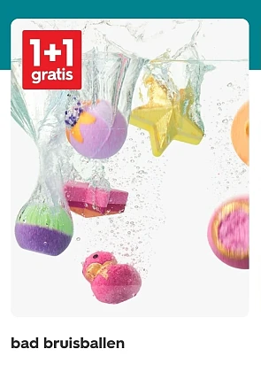 Bad bruisballen, mascara, haarstyling en krullers 1+1