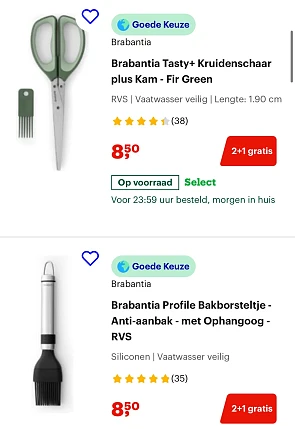 2+1 gratis op keukenhulpjes & bakgerei