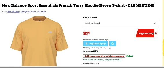 Heren T shirt New Balance in M voor 9.60€