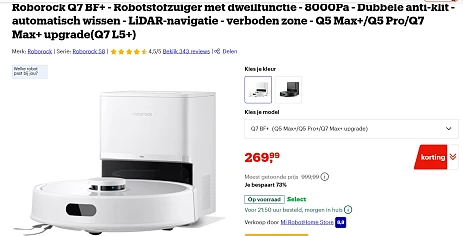 Roborock Q7 BF+ - Robotstofzuiger met dweilfunctie bij bol