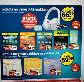 Bij Kruidvat Gratis Sony koptelefoon of draadloze oordopjes bij Gillette