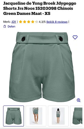 Jacqueline de Yong Broek Shorts (Groen)