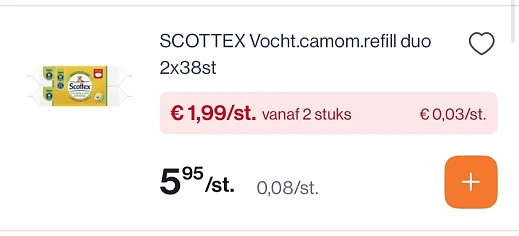 Scottex vochtige doekjes camomile -66%