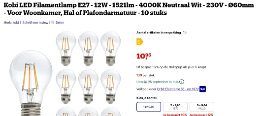 kobi ledlampen per 10 spot goedkoop bij bol