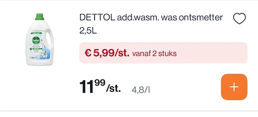 Dettol producten voor de was -50%