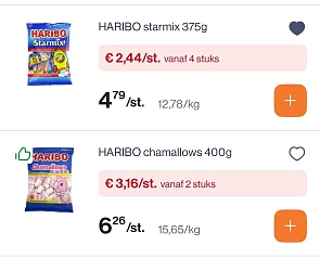 Verschillende Haribo snoepjes -50%