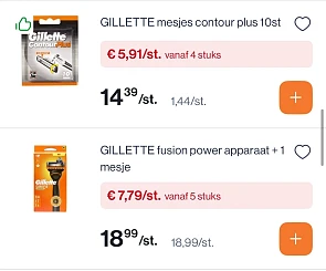 Gillette producten veel goedkoper