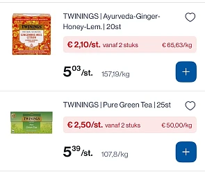 Twinings thee goedkoper