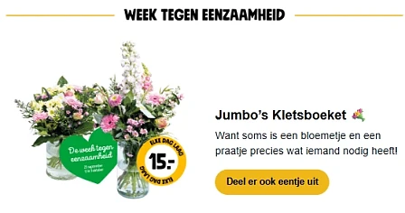Kletsboeket aan €15 bij Jumbo 💛 Week tegen eenzaamheid