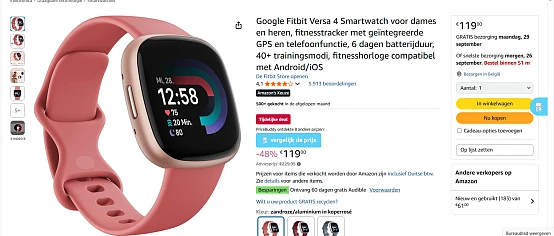 Smartwatch Google versa 4 dames en heren