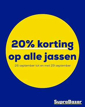 -20% op jassen bij Supra Bazar
