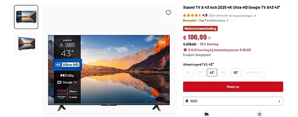 Xiaomi TV A 43 inch 2025 4K