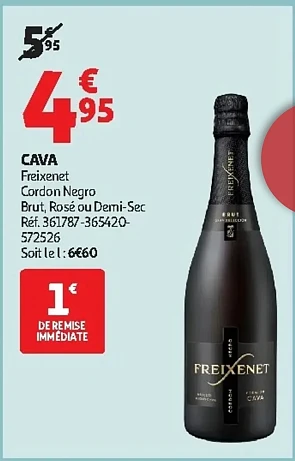 Freixenet €4,95/fles + andere wijnen, cava & champagne in promo