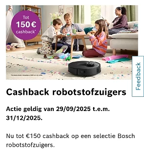 Cashbacks op verschillende Bosch stofzuigers