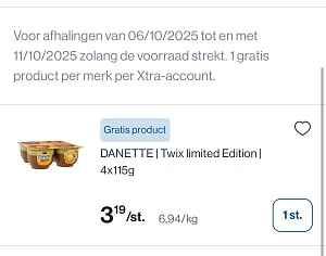Gratis danette Twix limited edition bij Collect en go