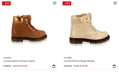 Meisjes bottines Lunella de helft goedkoper bij Berca