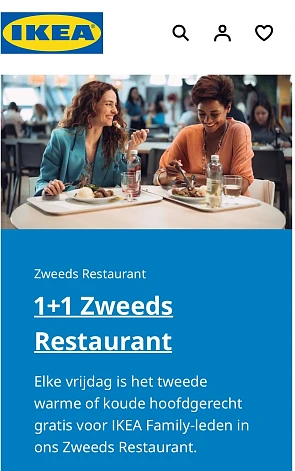 IKEA Zweeds restaurant 1+1