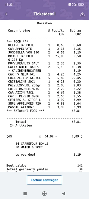 Carrefour hyper: 1+1 galak en €5 cola