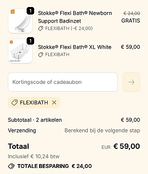 Kortingscode flexi bath badinzet gratis