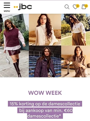 WOW week bij JBC: damescollectie nu -15%