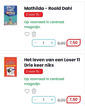 2 boeken voor €15