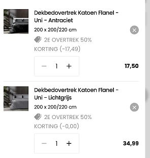 2e dekbedovertrek aan -50%