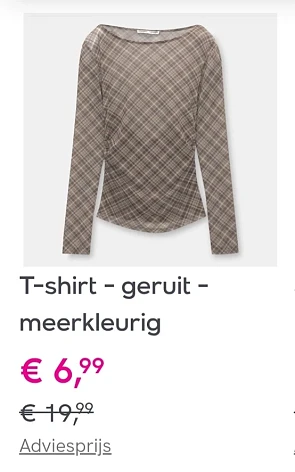 Pull&bear geruit t-shirt