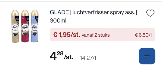 Glade luchtverfrisser spray -55%
