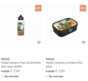 Star Wars drinkbus of brooddoos Mepal aan €7,50