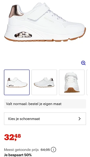 Witte skechers uno gen1 -50%
