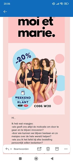 moi et marie: 20% korting op alles